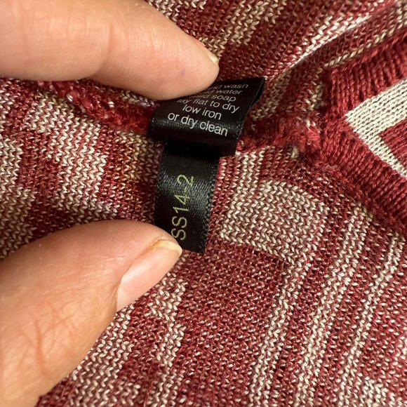 Peruvian Connection Red Aztec Open Cardigan Sweater Sz Medium Pima Cotton Boho - Picture 13 of 14